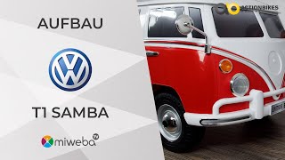 Bus VW Bulli T1 Samba Camper Rot 2 Plätze 12 Volt Elektro für