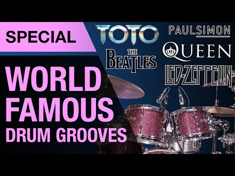 Most famous drum grooves of all time | Led Zeppelin, The Beatles, Toto | Drum Lesson