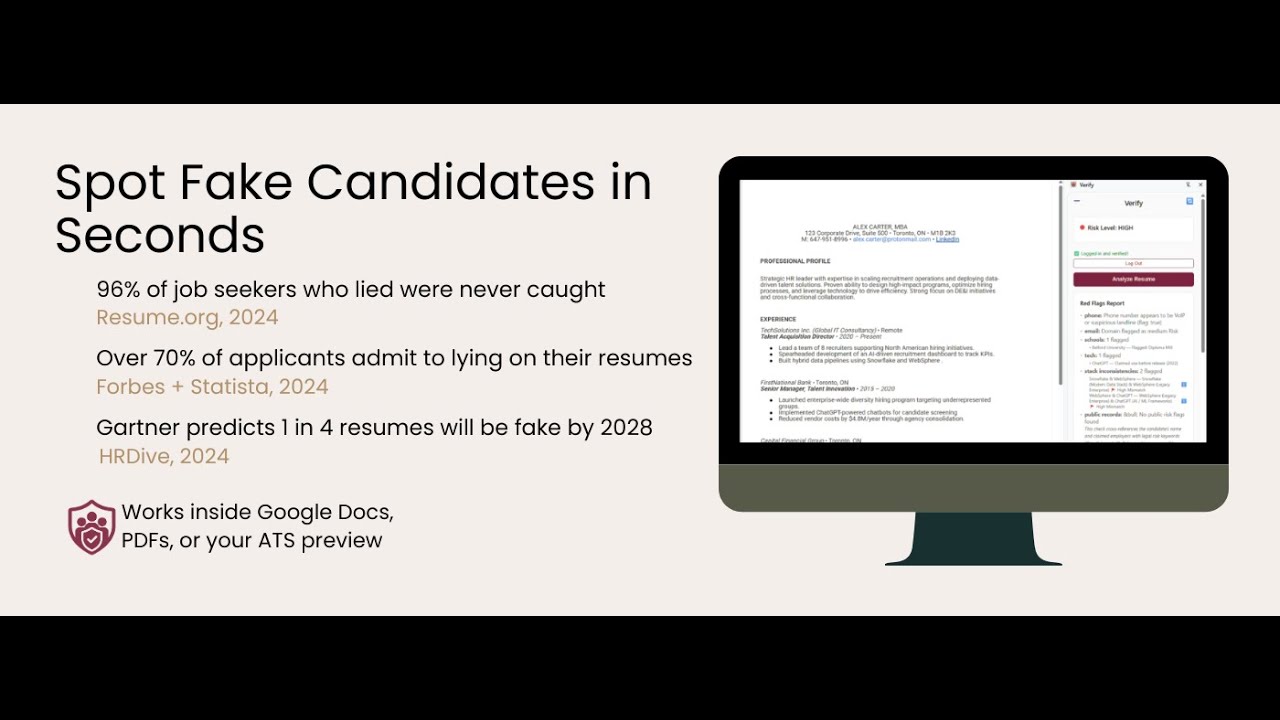 Catch Resume Fraud Before the Interview | Verify Chrome Extension for Recruiters