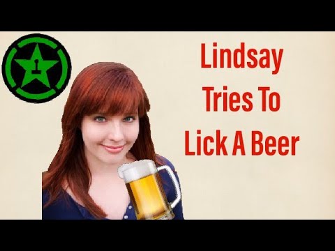 Achievement Hunter: Lindsay Tries To Lick A Beer