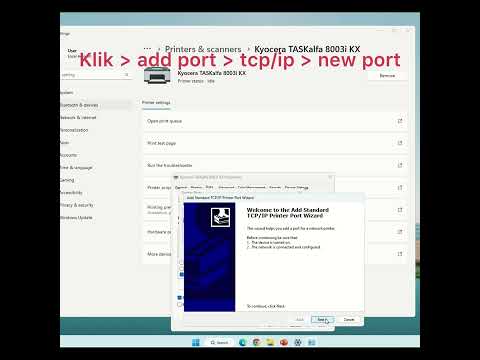 Setting port for KYOCERA Printer