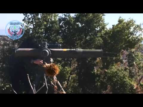 استهداف دبابة لقوات النظام بصاروخ تاو من قبل الفرقة الأولى الساحلية في الفرقة الأولى في محافظة ريف دمشق