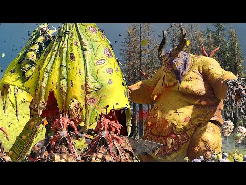 Warhammer 3 | GRAND VOMITUS PRINCE OF BOBUES VS EXALTED GREAT UNCLEAN ONE | The Cinematic Battle