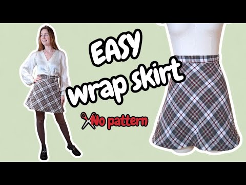 Easy wrap skirt- no pattern sewing tutorial