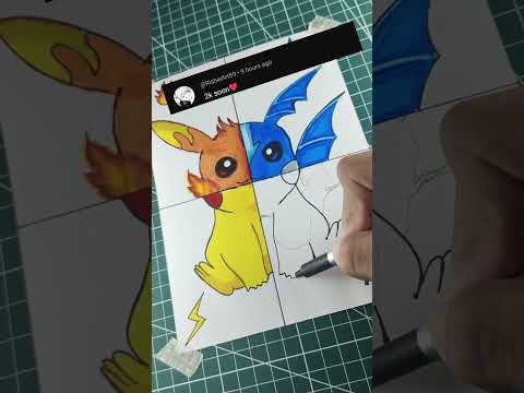 #pikachu #drawing in #four #elements ✨#nature 💚🪴🌲🌿#pokedance #pokemon #shorts