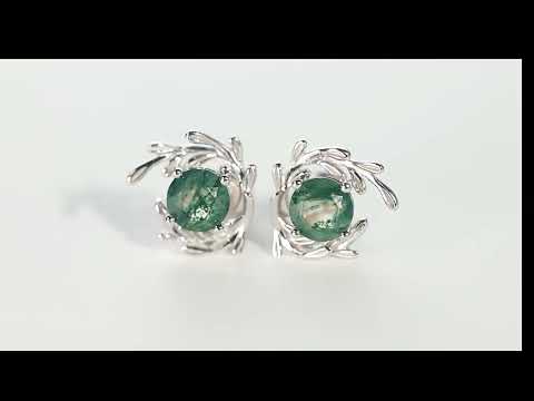 Silver Leaf Moss Agate Set – The Magic of Fae’s Delight