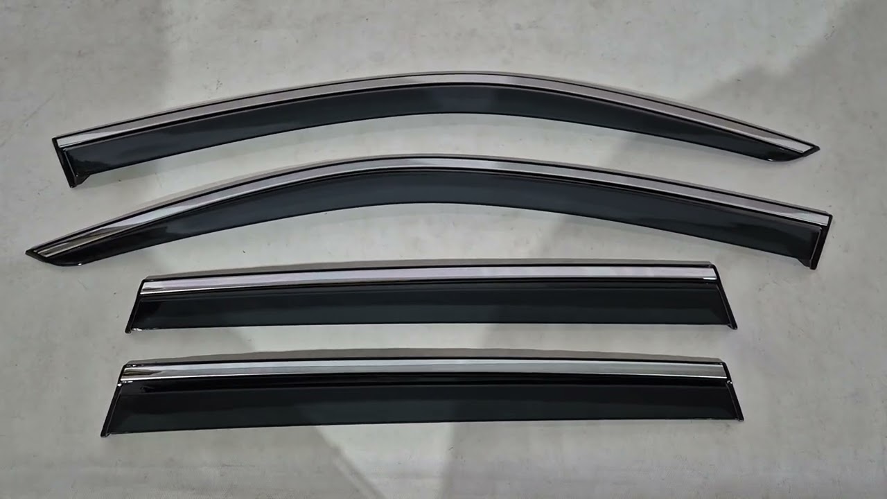 Subaru Forester 2018-2024 гг. Ветровики с хромированным молдингом Niken Luxury (4 шт) Video 1