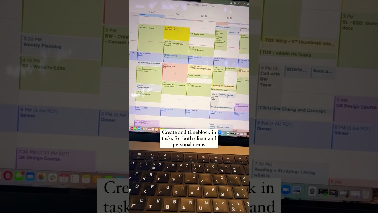 Freelancer Time Management Tip: use a calendar app to time track your time spent on client projects