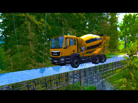 Cars vs Glass Bridge – BeamNG.Drive