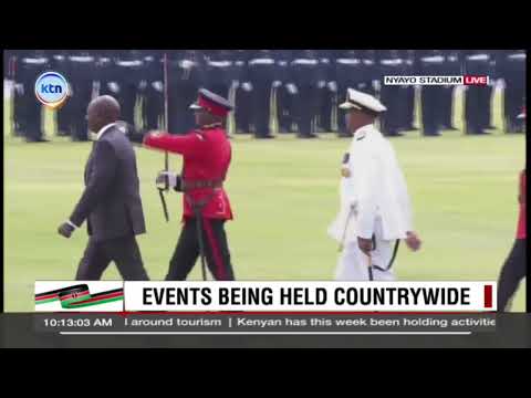 President Ruto inspects guard of honor at the 62nd Jamhuri Day Celebrations at Nyayo Stadium