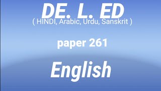 DE.L.Ed paper 261 English| DELED English final preparation for exam