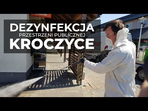 Dezynfekcja miasta i przestrzeni publicznej | Kroczyce | 9.04.2020