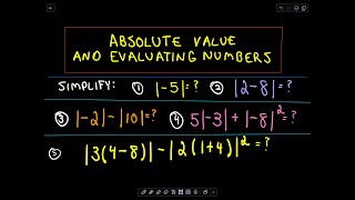 Absolute Value and Evaluating Numbers