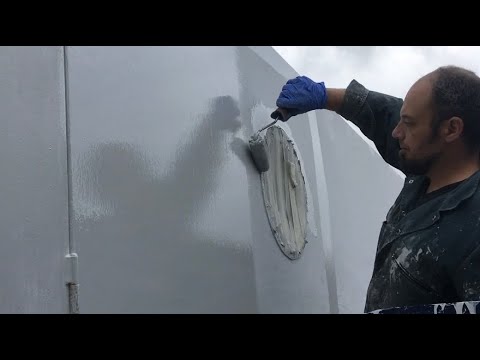 60. Narrowboat Sides Ready For Topcoat, Building Stuff From Scrap Inside