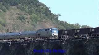 preview picture of video 'Amtrak Pennsylvanian WB Rockville Bridge.Marysville,Pa. 8-31-12'