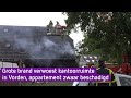 Grote brand verwoest kantoorruimte in Vorden, appartement zwaar beschadigd