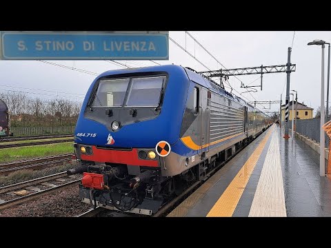 Italy: Trenitalia Class E464 electric locos at San Stino di Livenza on regional passenger trains