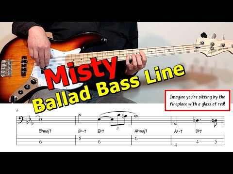 "Misty" Ballad Bass Line 🎵 Bass Guitar Lesson 🎸