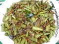 Goruchikkudu (Cluster Beans) Ullipaya (Onion) Koora- Andhra Recipes - Telugu Vantalu