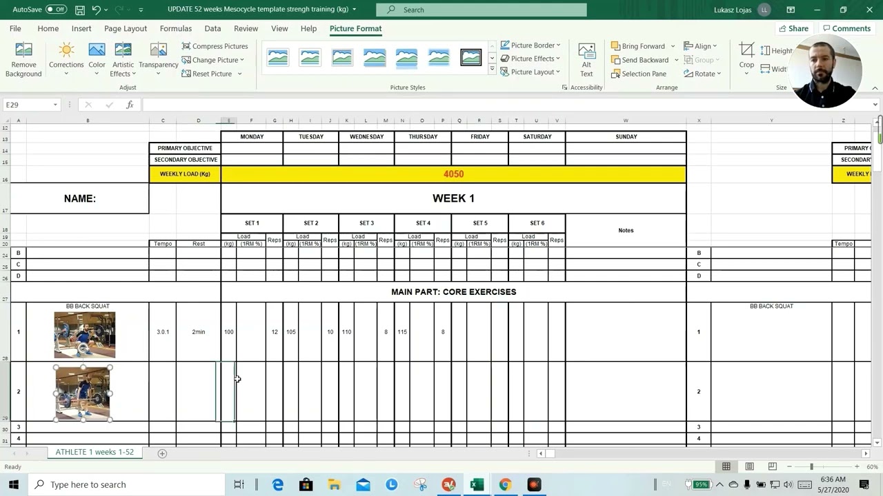STRENGTH TRAINING TEMPLATE Coach Version (52weeks) Lukasz Lojas
