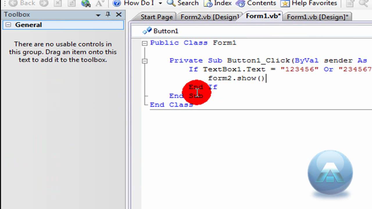 How to make a password protected form on vb 2008