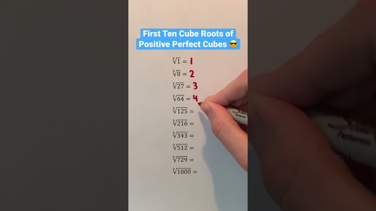 First Ten Cube Roots of Positive Perfect Cubes 😎 #Shorts #math #maths #mathematics #learn