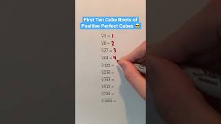 First Ten Cube Roots of Positive Perfect Cubes 😎 #Shorts #math #maths #mathematics #learn