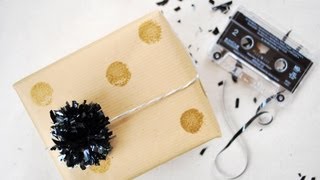 DIY: Pom Poms from VHS & Cassette Tapes