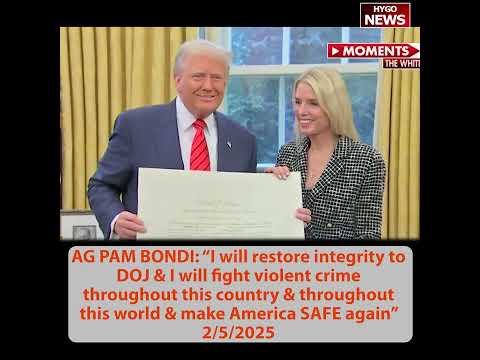 Pam Bondi swears in, TRUMP: thrilled next incredible AG, toughest, smartest, best & most successful