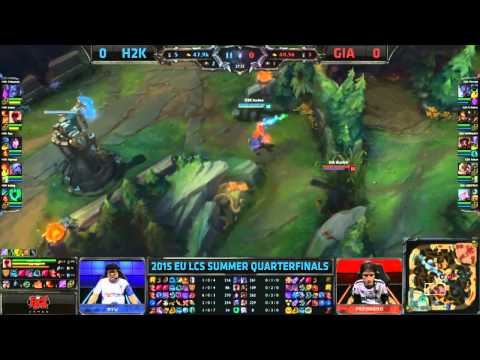 H2K vs GIA EU LCS Championship series Summer Playoffs 2015 H2k Gaming vs Giants game 1 highlights
