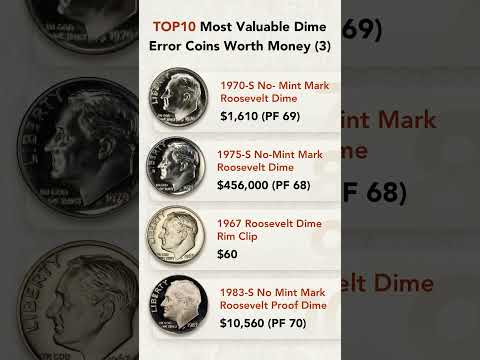 TOP 10 Most Valuable Dime Error Coins Worth Money (3) #coin  #dimes  #coincollecting  #rarecoins