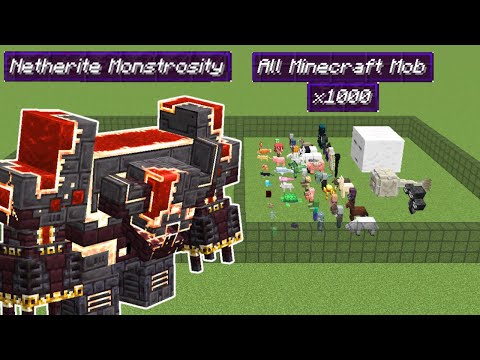 reworked netherite monstrosity vs all minecraft mobs x1000 | Minecraft Mob Battle