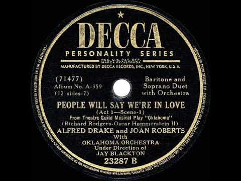1943 HITS ARCHIVE: People Will Say We’re In Love - Alfred Drake-Joan Roberts (“Oklahoma” cast album)