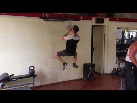 Roman Dubovich (17y.o. 65kg bw) - Flask pull ups