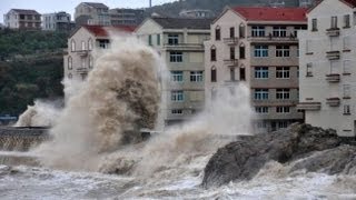 preview picture of video 'Typhoon Fitow hisses and causes massive flooding in Zhejiang Fujian province of China'