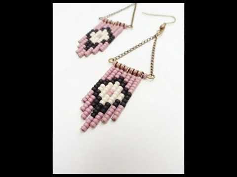 Crochet and beaded earing design