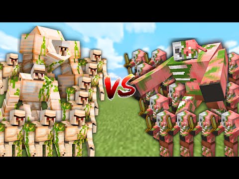 Alpha Wise - Extreme GOLEMS vs PIGLIN ARMY in Minecraft Mob Battle
