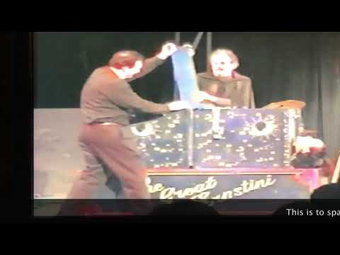 Mia gets sawed in half in high school talent show by Dad, The Great Ernstini!