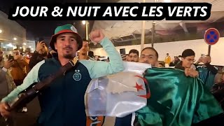 Jour et nuit, malgré la pluie, les supporters algériens en force devant l’hôtel des Verts 🇩🇿🔥