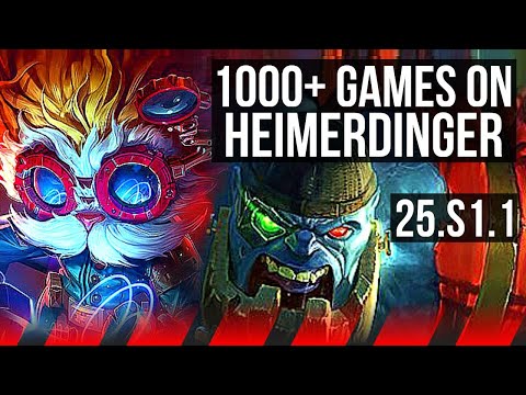 HEIMERDINGER vs SION (TOP) | 1000+ games | NA Challenger | 25.S1.1