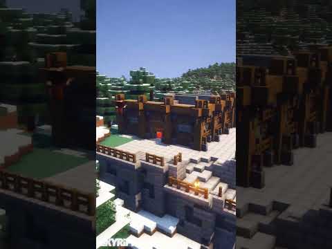 House on Snowy Mountain in Minecraft | #Shorts Timelapse