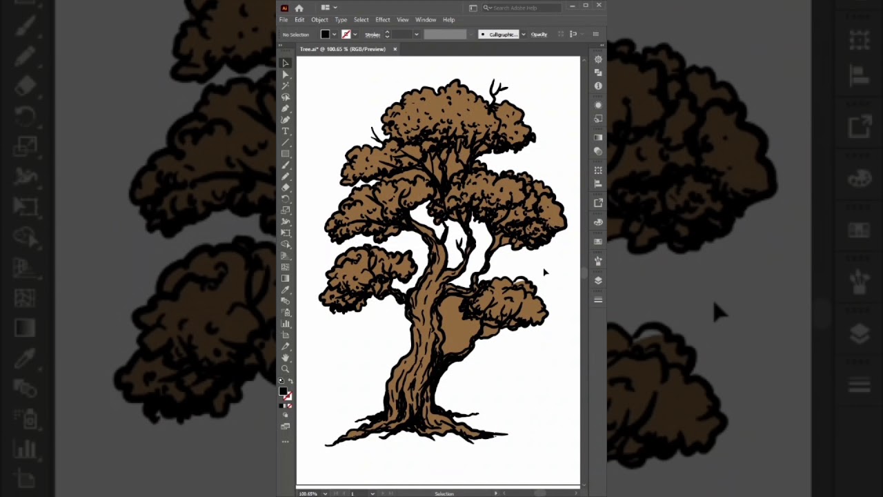 EASY Vector Tree Artwork Illustrator 2021 (#shorts)
