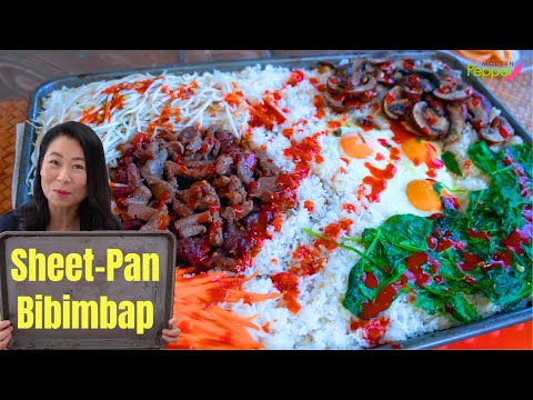 Making Bibimbap DOESN'T have to be complex❗️Sheet-Pan Bibimbap Recipe for EASY dinners & parties