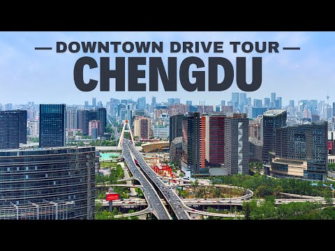 Dirigindo no centro de Chengdu - O eixo urbano mais longo do mundo na China - Avenida Tianfu |