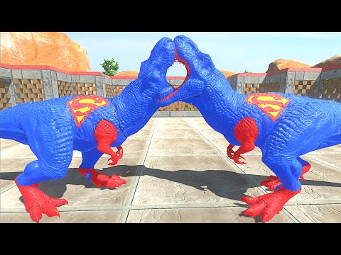 X2 SUPERMAN T-REX DEATH RUN | ARBS | Animal Revolt Battle Simulator