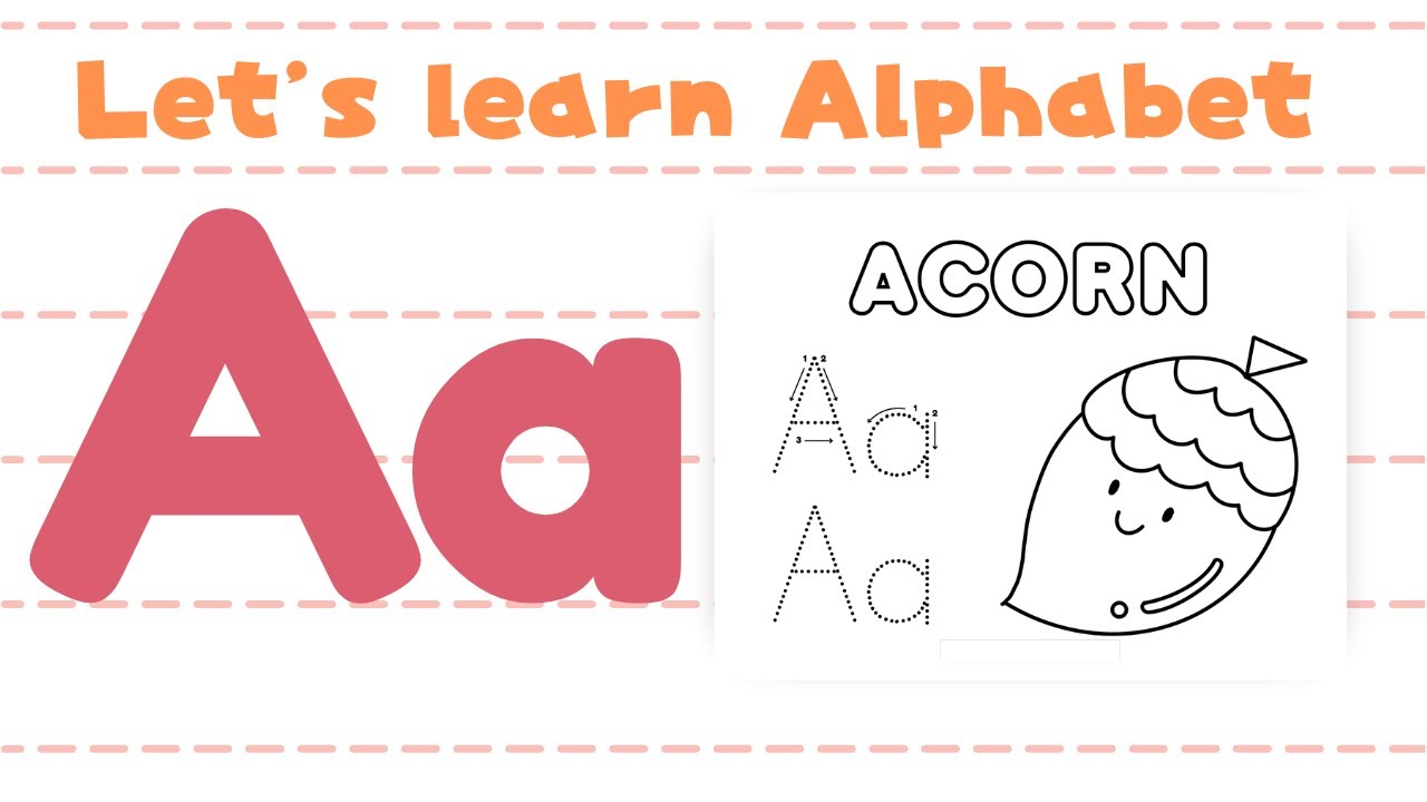 【Alphabet】How to Write the Letter A | Learn Words and Coloring