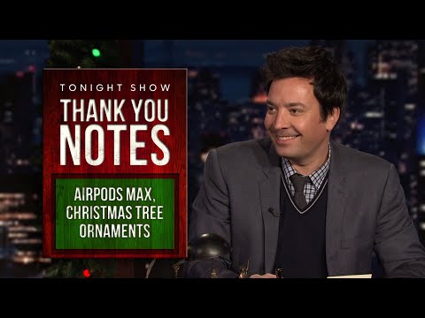 謝謝你的筆記。Airpods Max, Christmas Tree Ornaments. (Thank You Notes: Airpods Max, Christmas Tree Ornaments)