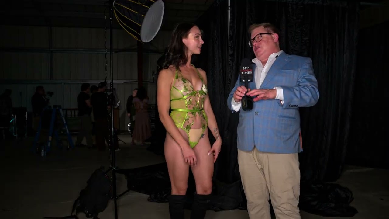 Model Lyra Masha interviewed in Designer Honey Birdette for Super Model Mgmt Coachella Fashion Show