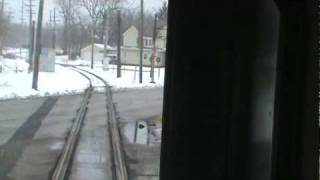 preview picture of video 'South Shore Line No. 505 streetrunning through Michigan City, IN'