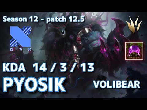 【KRサーバー/C1】DRX Pyosik ボリベア(Volibear) VS タロン(Talon) JG - Patch12.5 KR Ranked【LoL】
